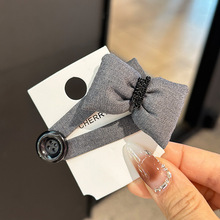 韩国发饰小众头饰西装灰bb夹气质优雅刘海夹灰色蝴蝶结立体发夹女