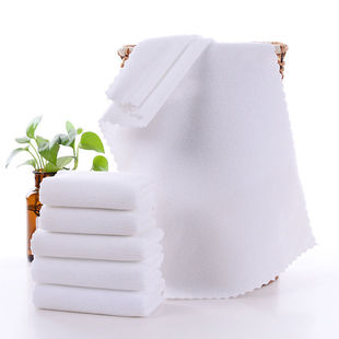 Factory wholesale hotel bath hotel disposable trimming lace towel warp knitting non-elastic lint-free white towel