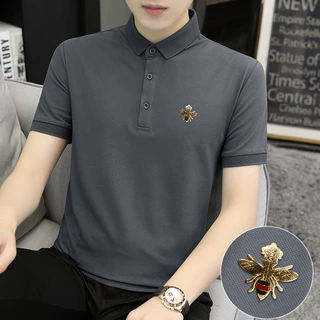 2026夏季轻奢polo衫男士短袖翻领t恤商务休闲保罗衫带小蜜蜂图男