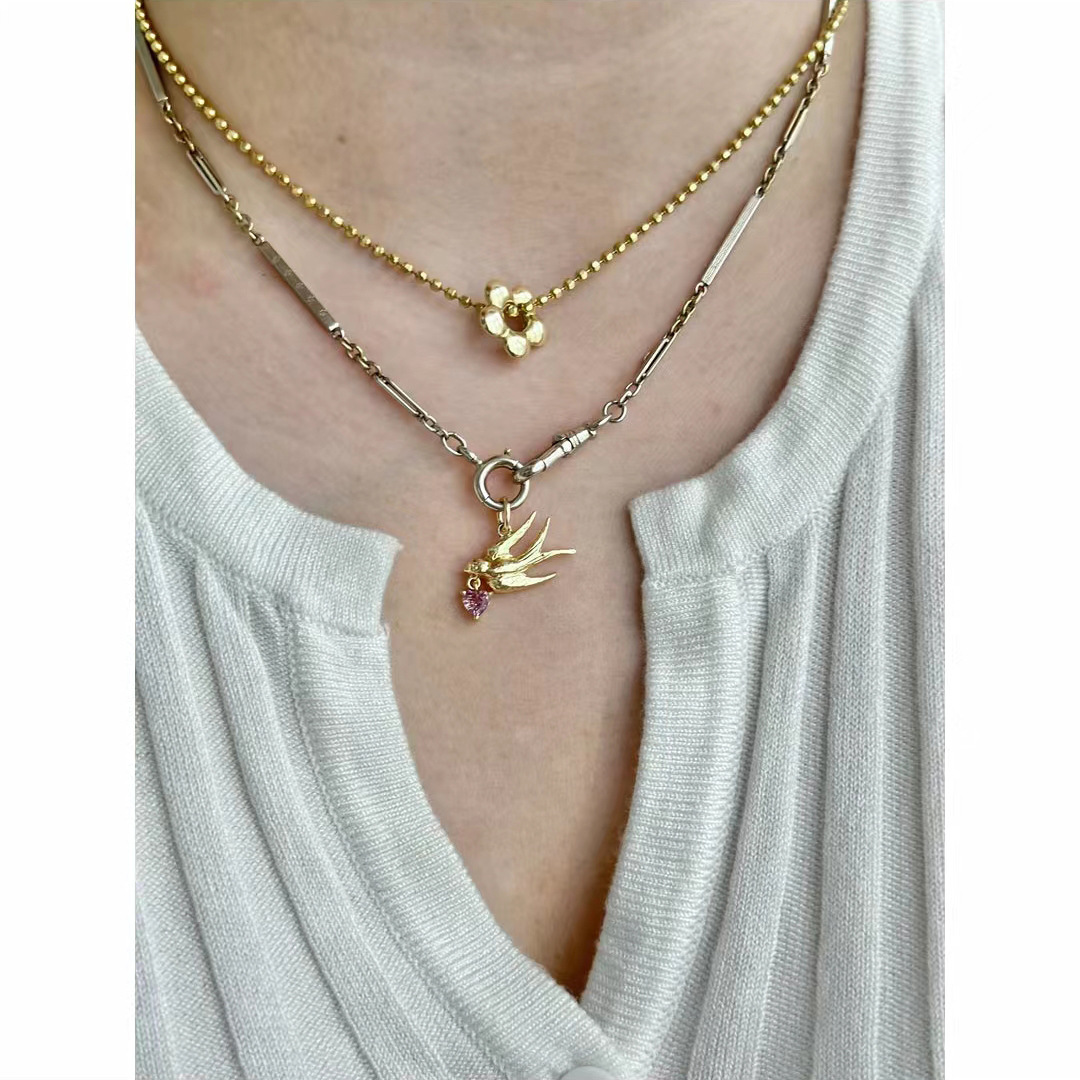 Copper IG Style Bird Pendant Necklace display picture 3