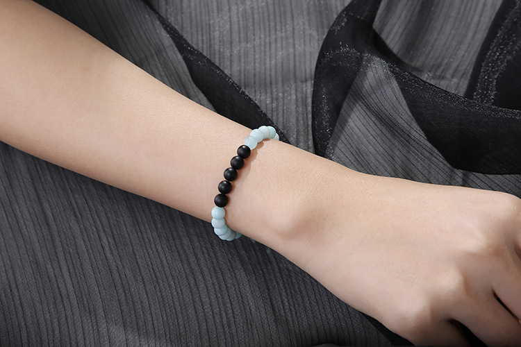 Women's Fashion Double Elastic Black Blue Multi-color Bracelet display picture 4