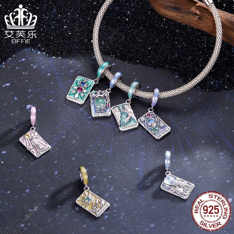 Aifle 人気の神秘的なタロットペンダント diy ブレスレットビーズ s925 スターリングシルバールースビーズジュエリーアクセサリー卸売