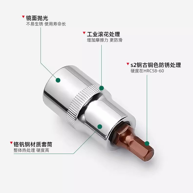 1/2大飛12.5mm圧巻スリーブs2鋼内外六角ヘッド風砲電動レンチヘッド|undefined