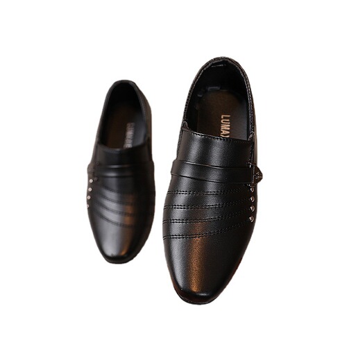 Boys' black leather shoes British style boys' white children's shoes  children's dress fashion catwalk performance shoes leather shoes