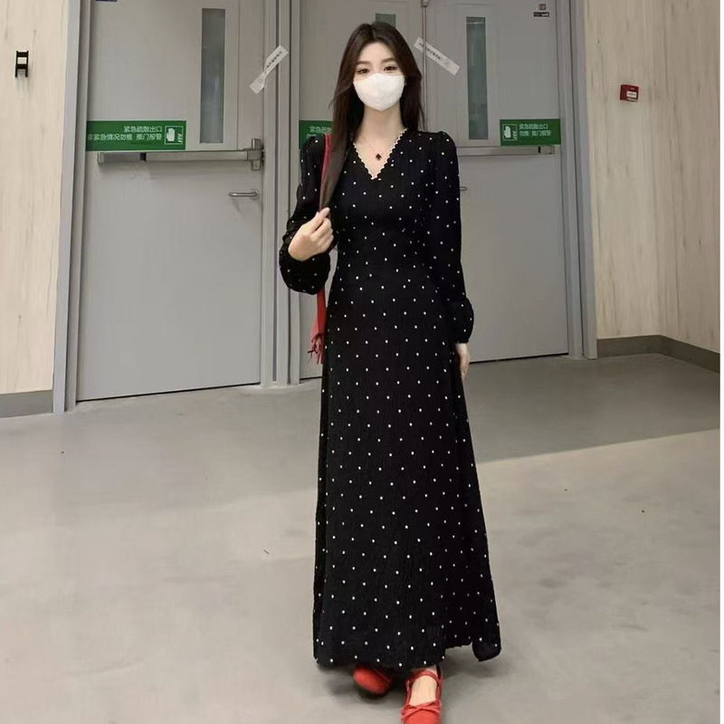 大码胖mm法式碎花长袖连衣裙秋季绑带收腰气质长裙子显瘦遮肚微胖|undefined
