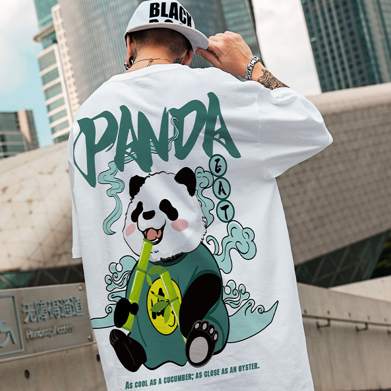 Trend short sleeve T-shirt hip-hop style with a round collar