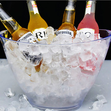 4L透明冰桶香槟桶单支装冰粒桶塑料啤酒桶批发塑料冰桶椭圆形