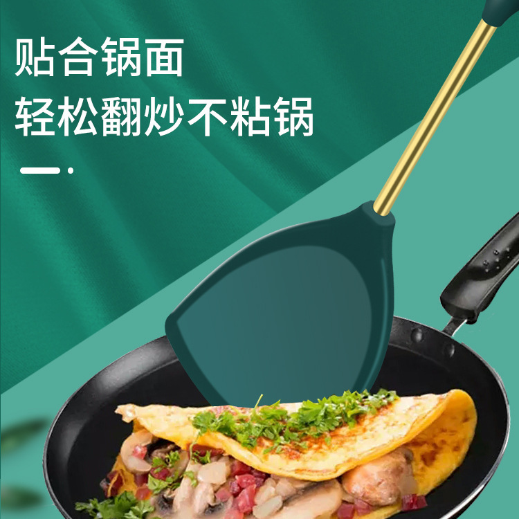 Силиконовая нержавеющая сталь для приготовления горшка лопатка кухонная утварь антипригарная кастрюля