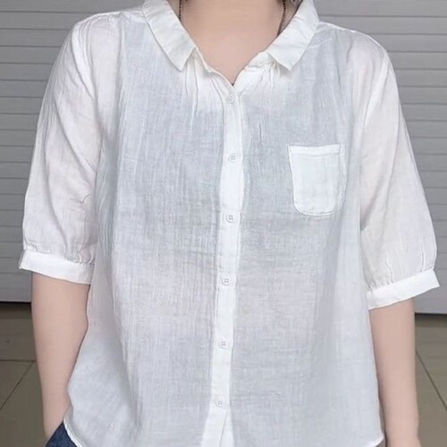 2025 Trendy Dopamine Korean Style Versatile Youthful Loose-Fitting Short-Sleeve T-Shirt with Retro Stand Collar, Suitable for Outerwear