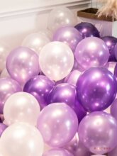 紫色珠光圆气球批发100个儿童周岁生日装饰场景布置开业婚房汽球