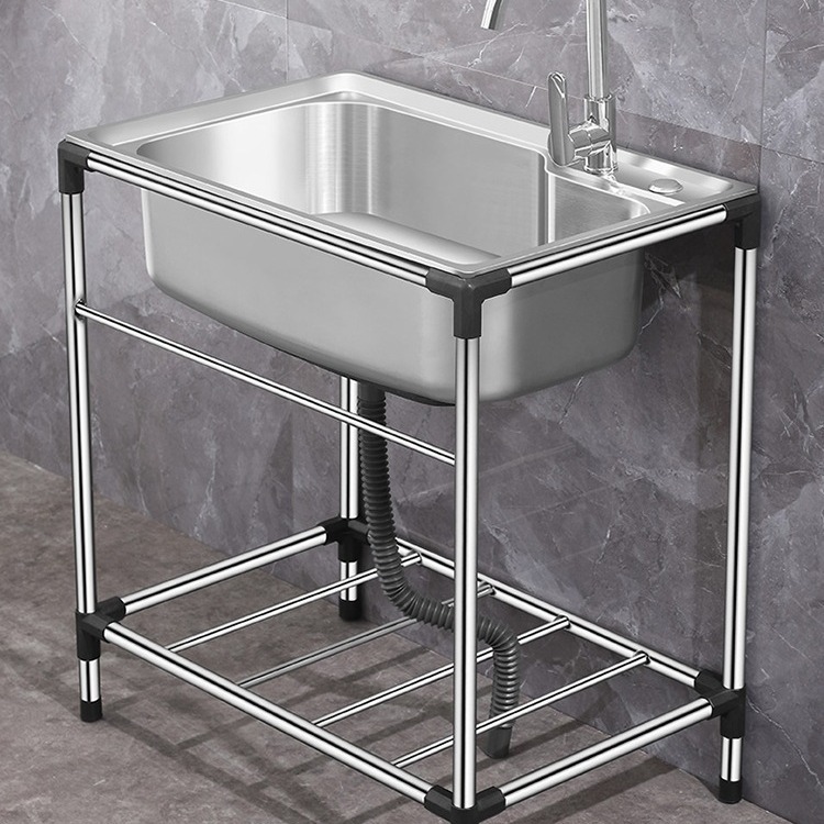 Simple wash basin portable rental temporary kitchen sink rack balcony mobile wash basin wash basin