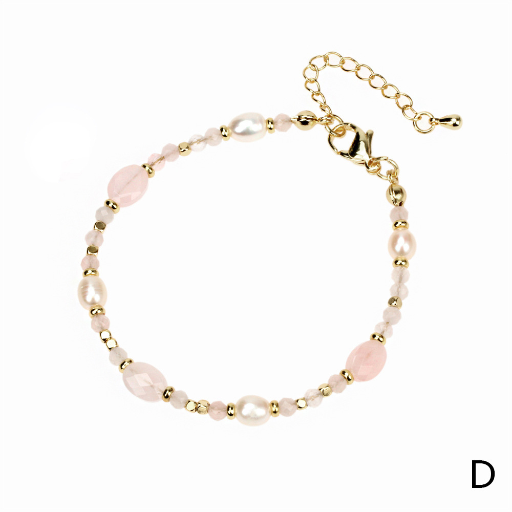 fashion natural section blue gold beaded freshwater pearl copper bracelet wholesale