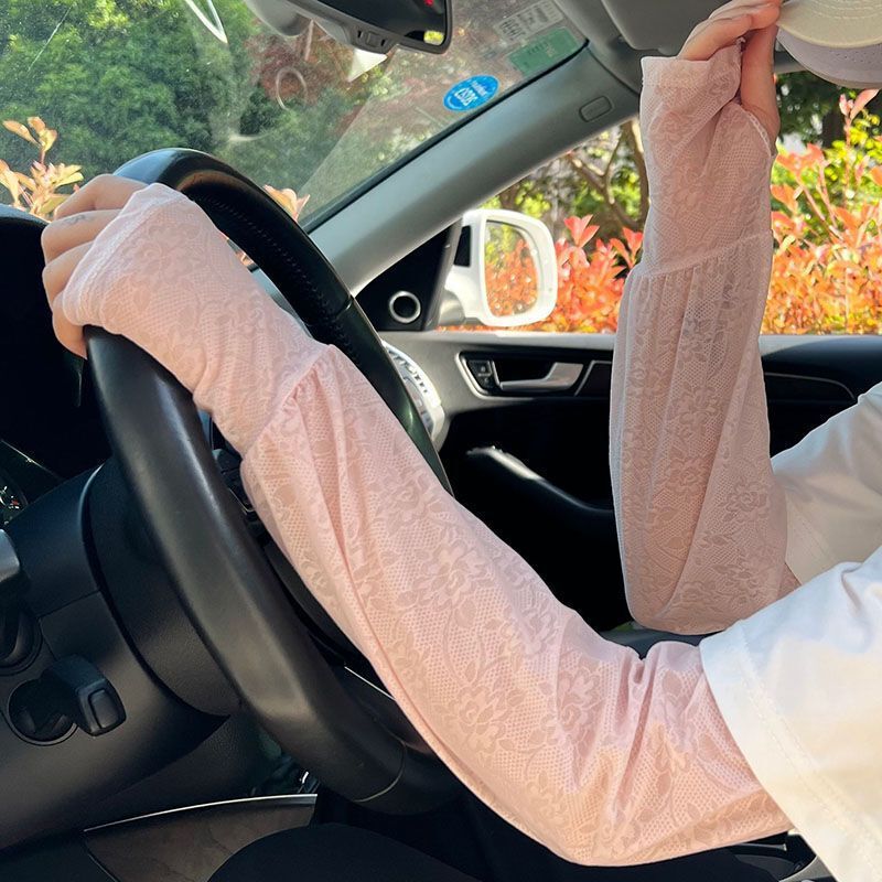 Ice sleeve women's lace fairy style high-looking thin ice silk sleeve UV-proof loose arm protection sun protection oversleeve