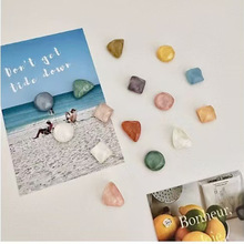 跨境几何形水波纹冰箱贴圆形方形磁贴拍立得照片白板留言装饰吸铁