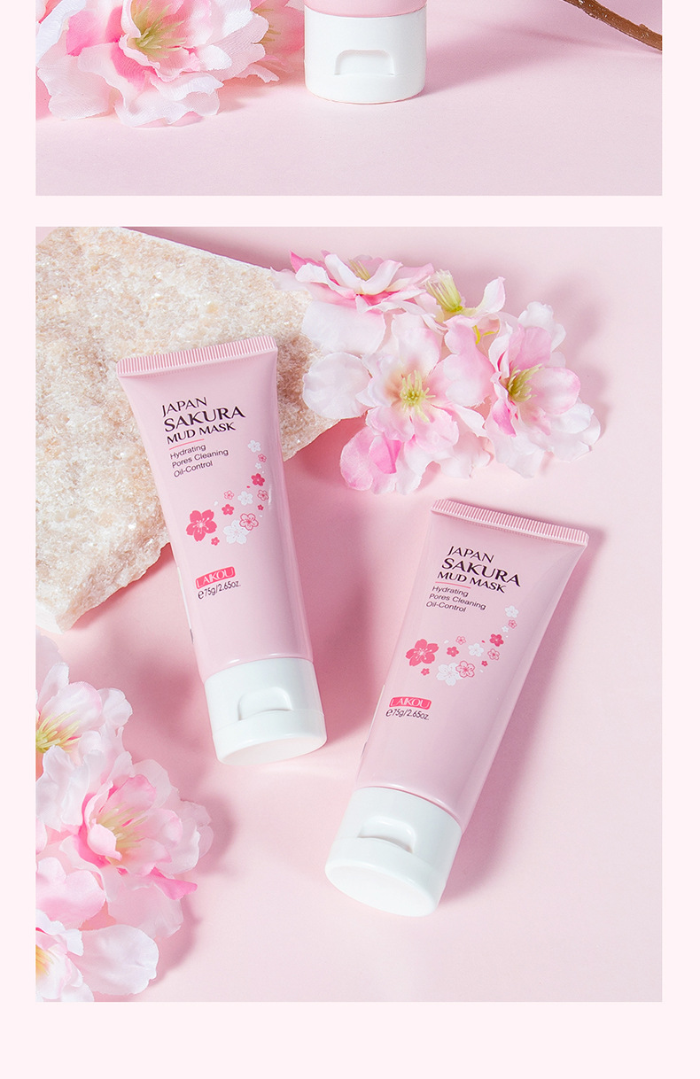 LAIKOU Sakura Mud Mask 75g Hydrating, Moisturizing and pore-cleaning mud mask skin care products cross-border supply undefined