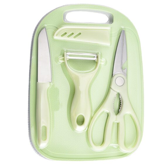 Wholesale knives suit kitchen scissors cutting board paring knife fruit knife four-piece student dormitory suit combination