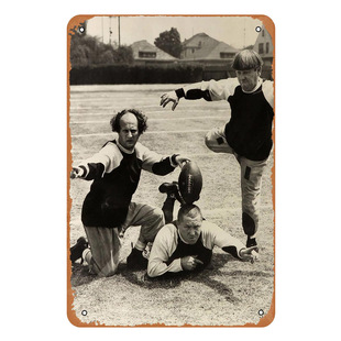 The Three Stooges Classic Retro Embroidered Edge Tin Painting Timeless Comedy Charm