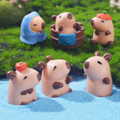 クロスボーダーかわいいカピバラカピバラマイクロ風景装飾品漫画 DIY ドルフィン樹脂アクセサリーデスクトップ装飾品