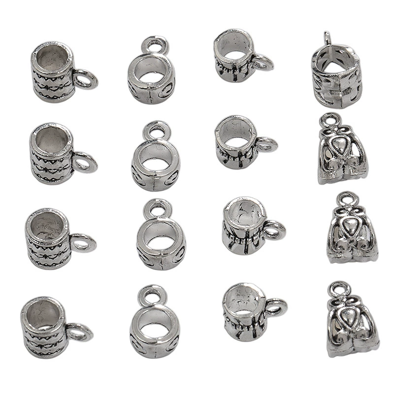 Оптовая продажа DIY ретро-аксессуаров для ювелирных изделий из цинкового сплава, бусины с трехсторонним узором, подвески, материалы для ожерелий и браслетов в наборе