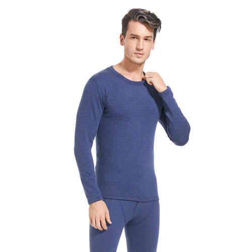 Men's winter silk wool plus velvet thickened thermal underwear set double-sided brushed anti-cold and heating autumn clothes and long trousers