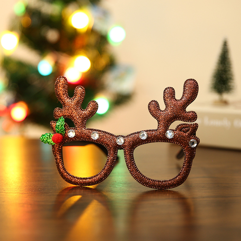 Brown dot diamond antler glasses