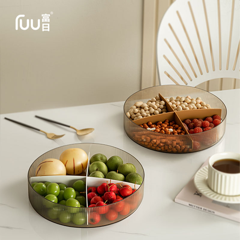 Furi Accessible Luxury Nut Snack Display Plate New Year Dried Fruit Plate Storage Box Home Living Room Coffee Table High-End Fruit Plate