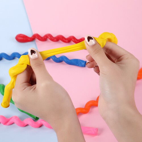 Spool-shaped, elongated, and thick spiral balloon, wholesale children's toy, birthday party decoration, latex balloon, stall display