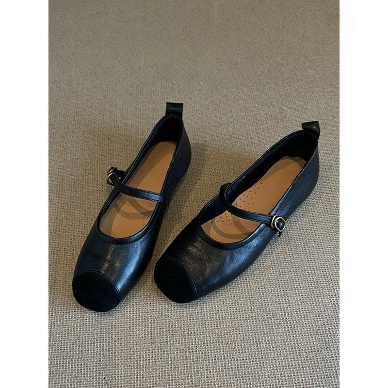 Super Soft Retro French Flat Shoes for Women, Flat Ballet Shoes, Shallow Soft Sole Evening Shoes, Mary Jane Shoes, Black