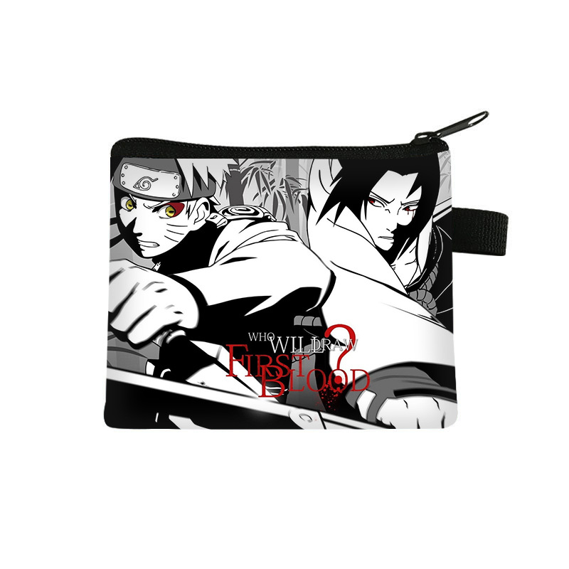 Nuevo Naruto niños monedero estudiante tendencia auricular moda bolsa de almacenamiento tendencia cremallera titular de la tarjeta al por mayor