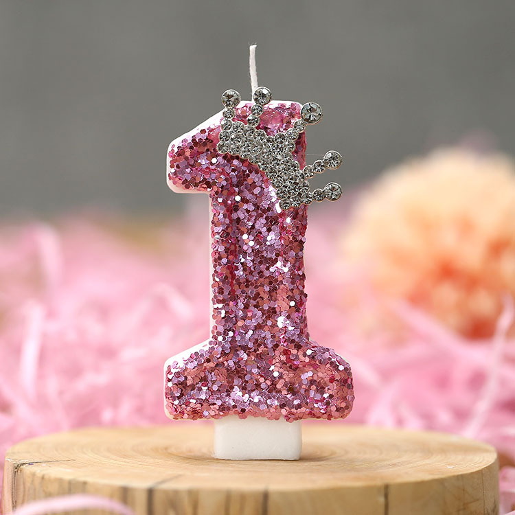 Nuevo cumpleaños vela digital corona princesa rosa pastel creativo vela transfronteriza e-commerce AliExpress vela dedicada