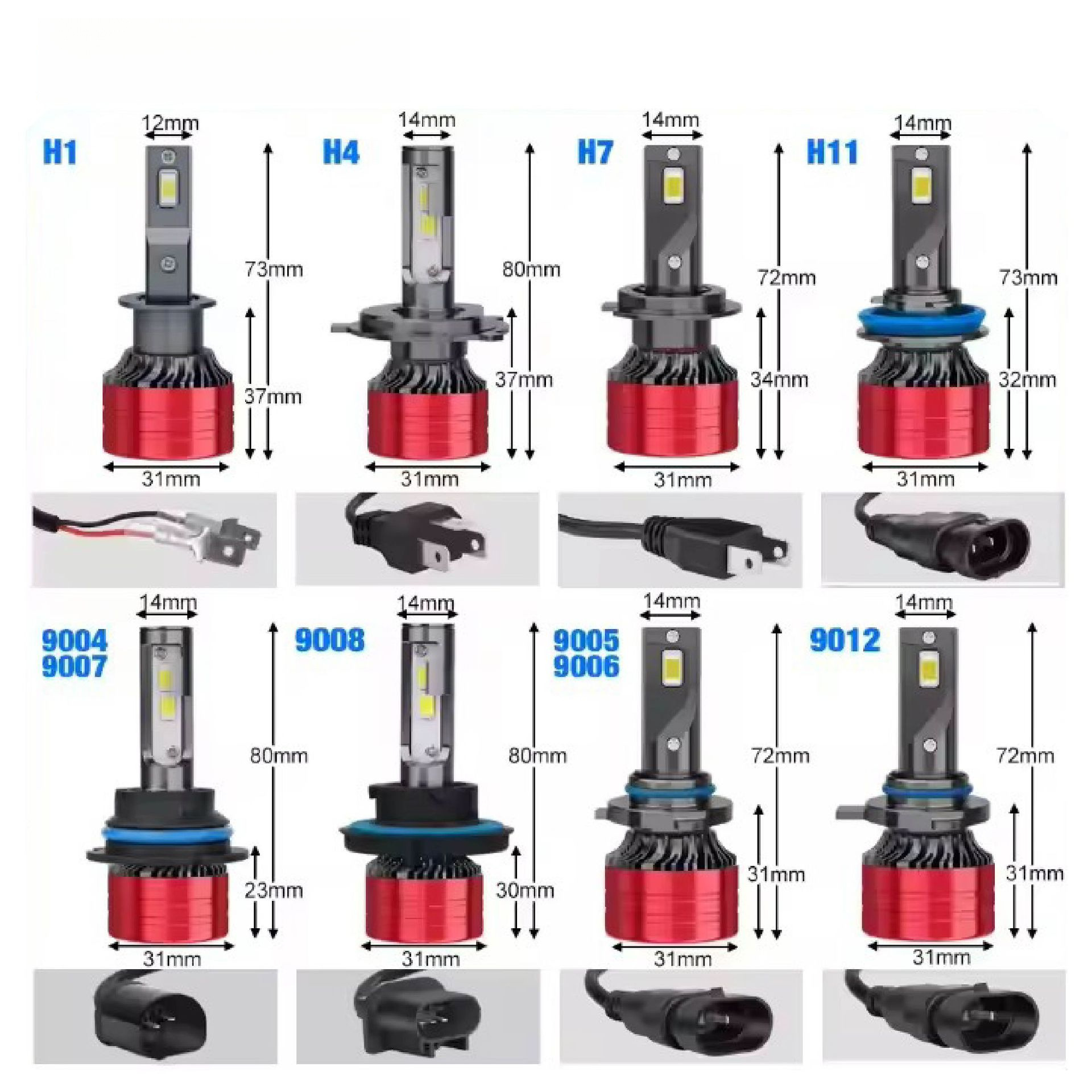 DAO venta caliente nueva F5 LED faro lámpara de automóvil transformación de bombilla LED general alta luz H4 9005 9006