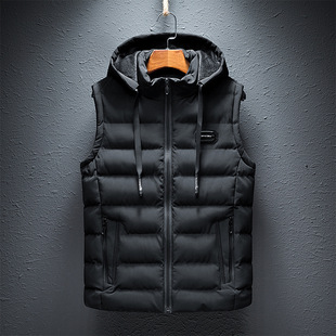 1808 factory direct new men's vest cotton-padded coat Korean slim jacket thickened warm vest men's clothing