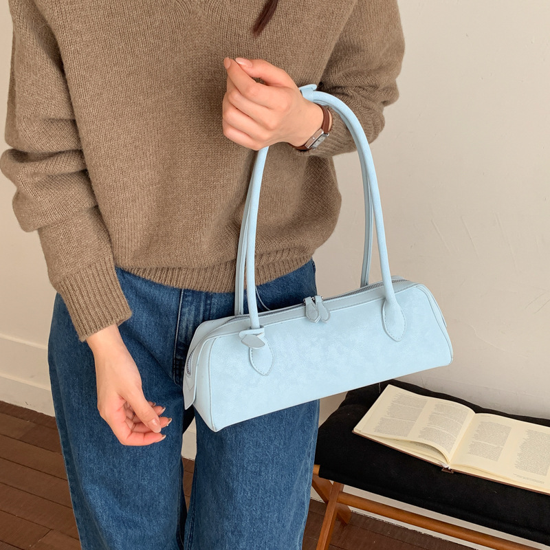 Suede Baguette Bag For Women Large Capacity 2026 New Trendy Matte Retro Shoulder Underarm Bag Commuter Pillow Bag - Thumbnail 7