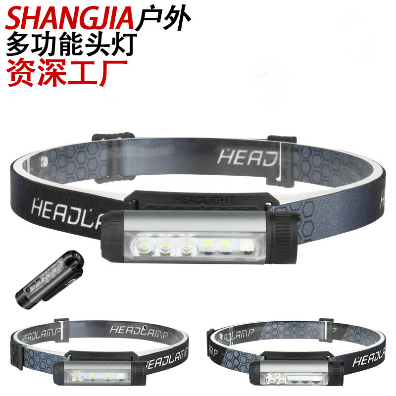 Nuevo mini faro transfronterizo TYPE-C recargable con múltiples fuentes de luz, faro de emergencia impermeable al aire libre, faro fuerte