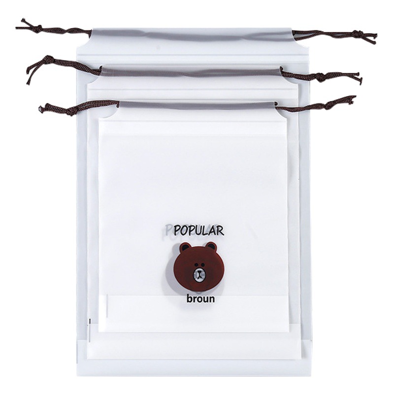Bolsillo con cordón esmerilado de oso, toalla de limpieza suave de algodón, bolsa con cordón, bolsa de viaje, zapatos y ropa a prueba de polvo, bolsa de embalaje de almacenamiento al por mayor