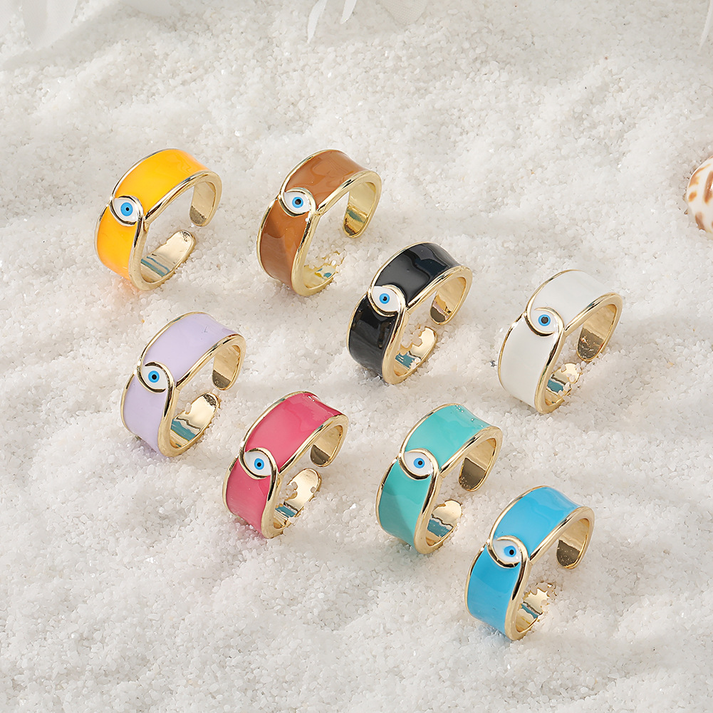 Fashion Geometric Eye Copper Open Ring Plating Copper Rings