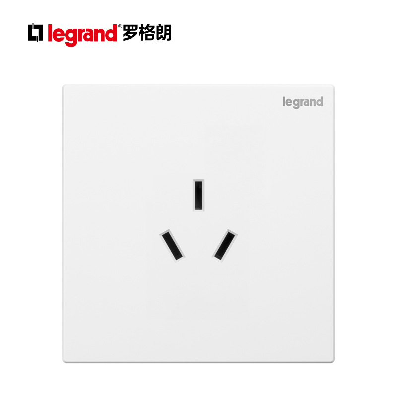 罗格朗仕典逸景玉兰白16A三插空调热水器插座家用暗装墙壁电源