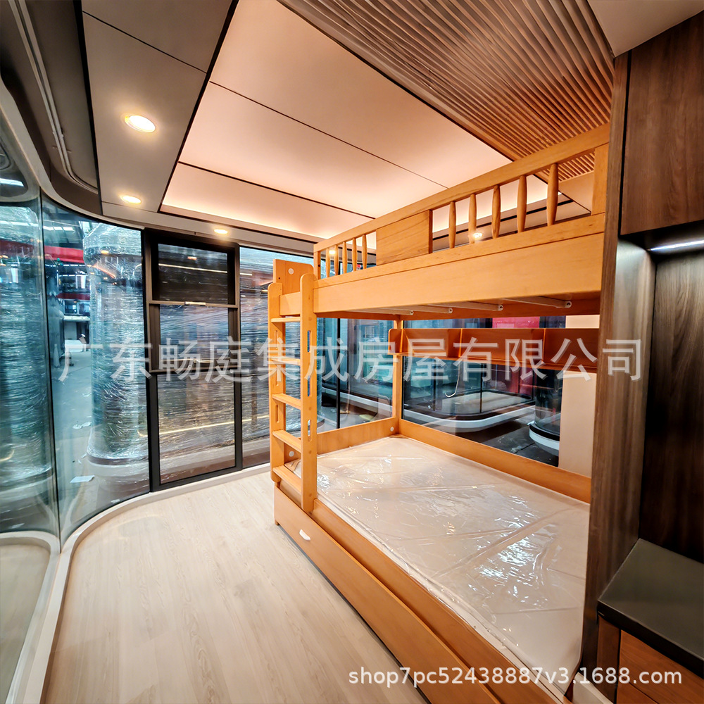 Comercio exterior personalizado de acero ligero de doble piso vivienda modular móvil cápsula espacial con tobogán escénico casa de hotel
