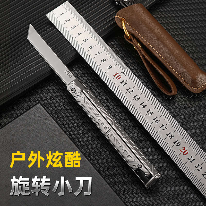 不锈钢高硬度户外折叠刀露营便携折刀野外求生刀旋转防身小刀