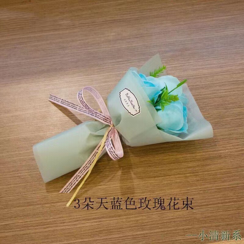 Navidad Día de San Valentín jabón Rosa ramo caja de regalo Clavel jabón flor 3 ramo regalo