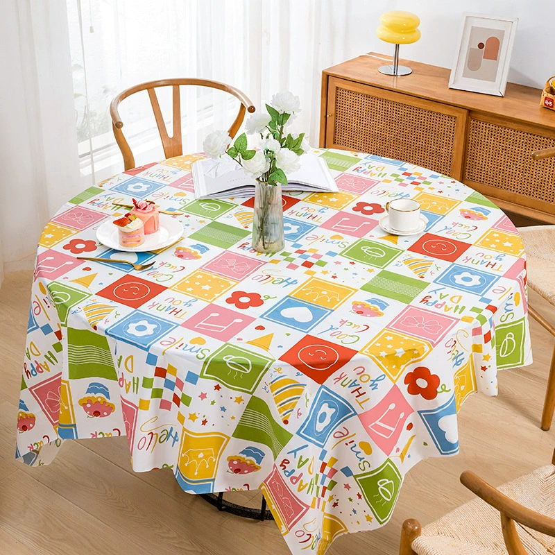 Rectangular disposable tablecloth kindergarten holiday party Christmas plastic tablecloth hotel autumn outing round table