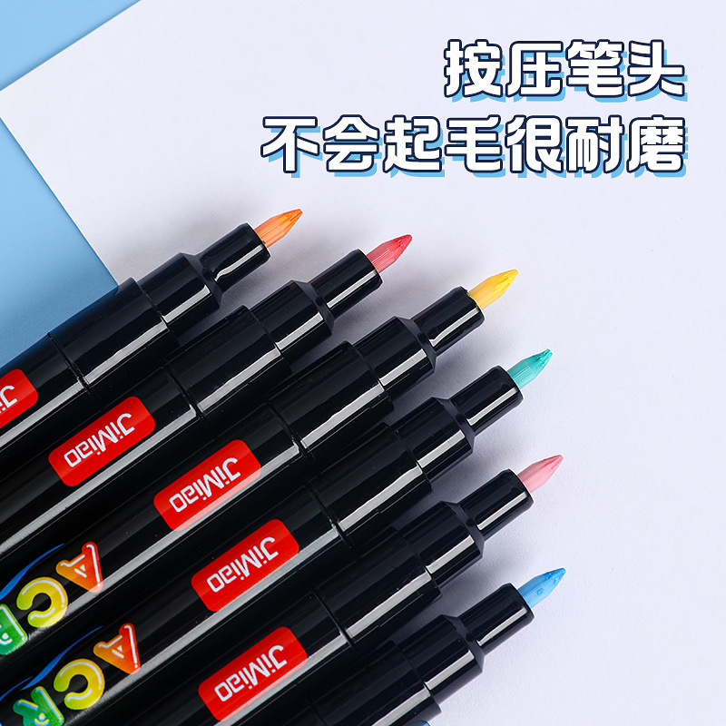 Lápiz de acrílico líquido directo transfronterizo puede plegar color lápiz de pintura impermeable para estudiantes de arte de pintura lápiz de acrílico de cabeza dura