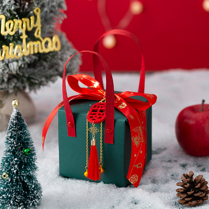 녹색 상자 + 리본 + 평화 1개