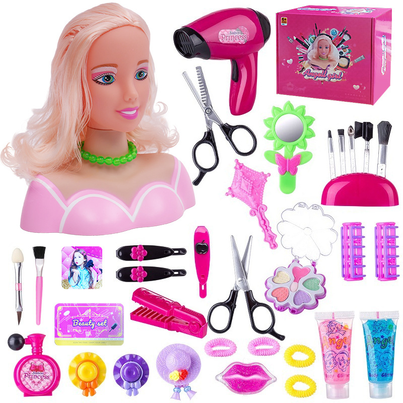 Cross-border modelo de medio cuerpo de los niños de juguete traje de vestir pelo medio cuerpo muñeca niña jugar casa maquillaje juguete