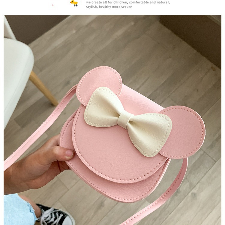 Nueva bolsa de mensajero de los niños lindo Kachu arco pequeño bolsa de hombro niñas bolsa de dibujos animados mini cambio accesorios bolsa