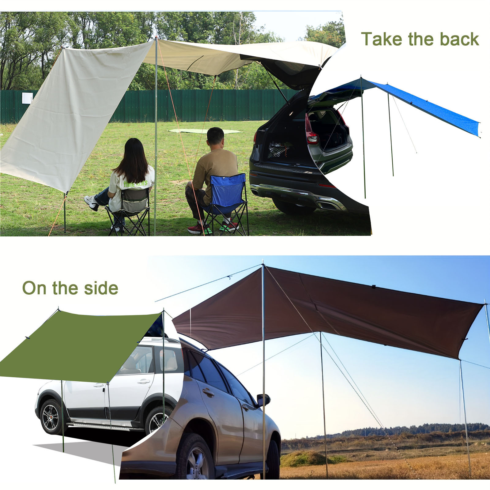 Car car awning side pergola outdoor camping tent side tent car rear tent suv car side canopy