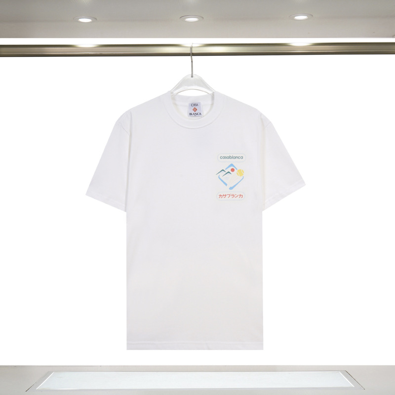 メンズ半袖 260g カサブランカ半袖 2025 春夏新作 カラープリント CASA ピュアコットン半袖|undefined