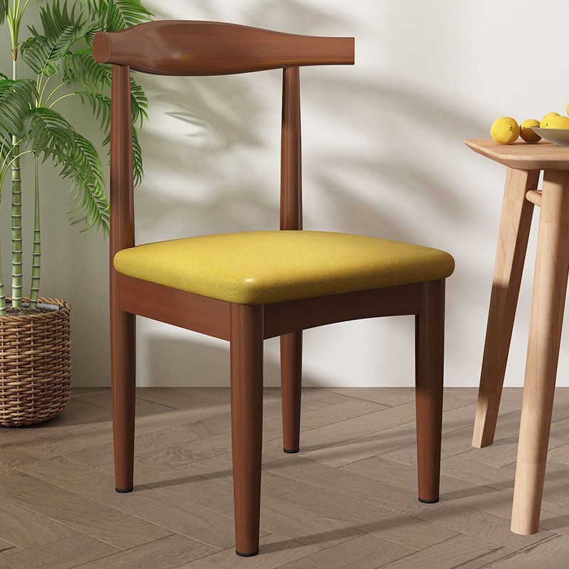 황화 배 노란색 PU 쿠션 혼 의자 [그물 레드]]