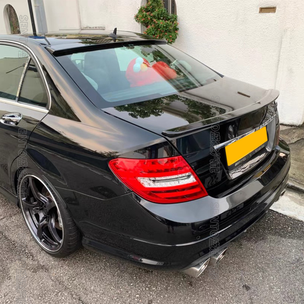 Applicable to 2007-2014 Mercedes-Benz C- Class W204 four-door version modified AMG rear tail box cover press tail spoiler