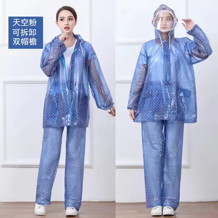 Raincoat and Rain Pants Set for Men and Women, Thickened, Full-Body Storm Protection, Suitable for Electric Bike Riding, Delivery, Outdoor Activities, Rafting, Tea Picking